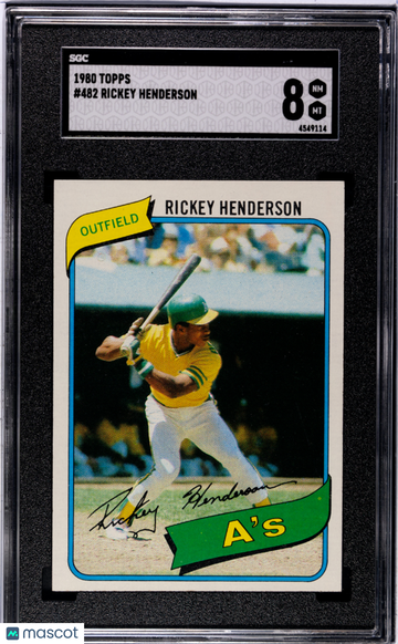 1980 Topps Rickey Henderson #482 SGC 8