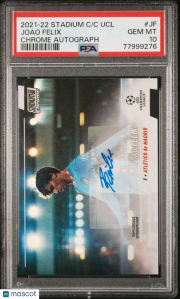 2021 Topps Stadium Club Chrome UEFA Champions League Chrome Autographs Joao Felix #JF PSA 10