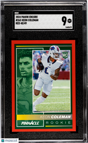 2024 Panini Encore Keon Coleman #263 Red SGC 9