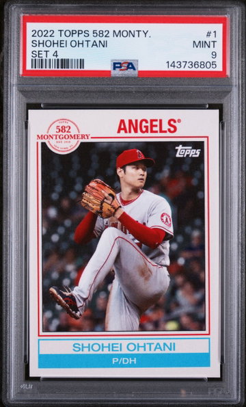 2022 Topps 582 Montgomery Club Set 4 - Lost Topps Design Shohei Ohtani #1 PSA 9