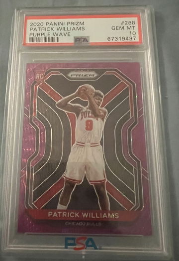 2020-21 PANINI PRIZM PATRICK WILLIAMS PURPLE WAVE #288 PSA 10