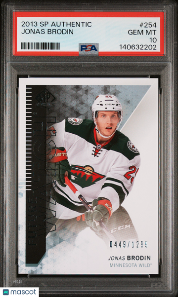 2013-14 SP Authentic Jonas Brodin #254 Future Watch Rookie 0449/1299 PSA 10