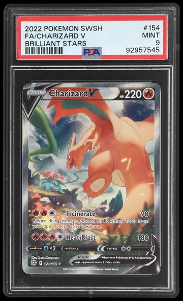 2022 Pokemon Sword And Shield Brilliant Stars Charizard V PSA 9