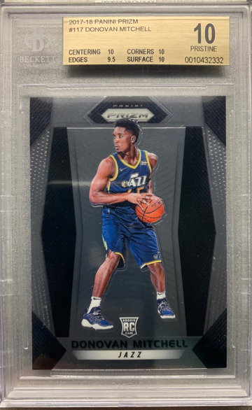 DONOVAN MITCHELL 2017 PRIZM ROOKIE BGS 10 PRISTINE (.5 FROM BLACK LABEL)