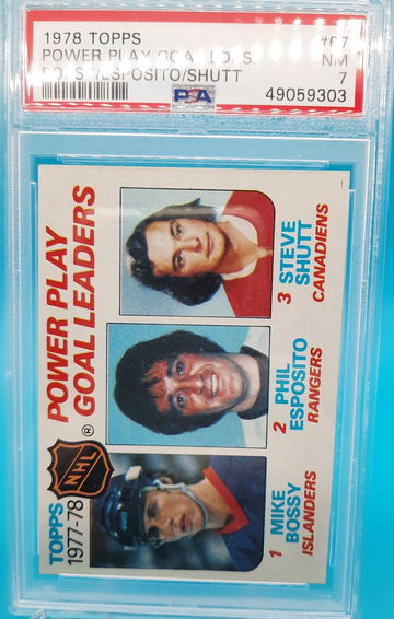 1978 TOPPS HOCKEY #67 POWER PLAY GOAL LEADERS PSA 7