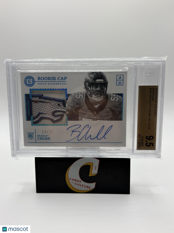 2018 Panini Encased Sapphire Bradley Chubb 25 HAT /25 BGS 9.5 Auto 10