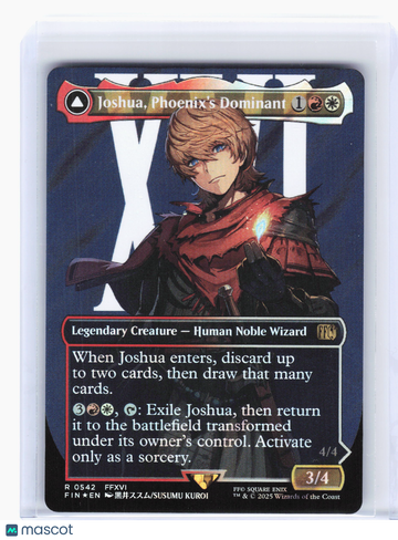 Final Fantasy Joshua, Phoenix's Dominant // Phoenix, Warden of Fire Rare Surge Foil Borderless Trading Card