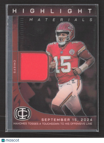 2025 Panini Icon Collection Mahomes Highlight Materials Patrick Mahomes II #HM-5 Memorabilia