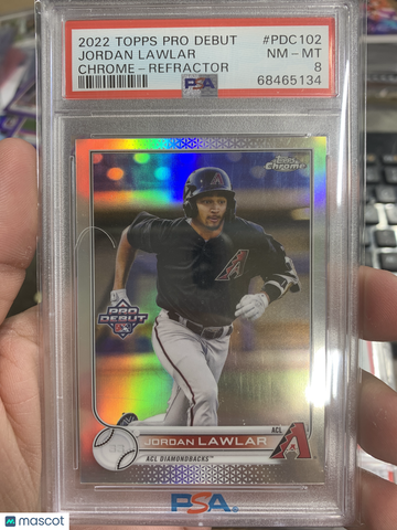 2022 Topps Pro Debut Jordan Lawlar #PDC102 Chrome Refractor PSA 8