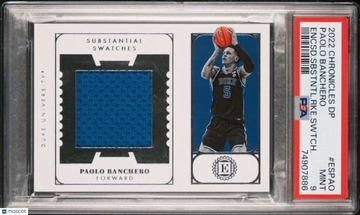 2022 Panini Chronicles Draft Picks Paolo Banchero #ESPAO Patch Rookie Memorabilia PSA 9