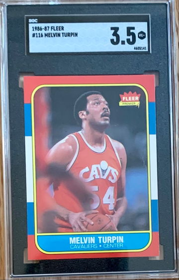 1986 Fleer Basketball #116 Melvin Turpin  SGC 3.5 VG+ Under-Graded Well-Centered