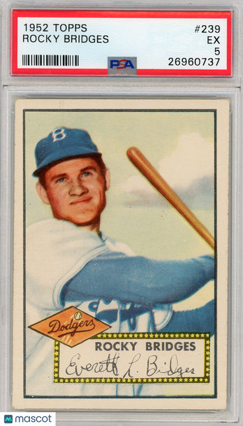 1952 Topps Rocky Bridges #239 PSA 5