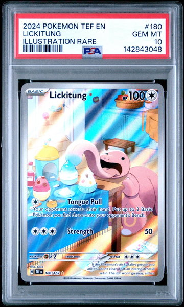 2024 Pokemon Scarlet and Violet Temporal Forces Illustration Rare Lickitung #180 PSA 10