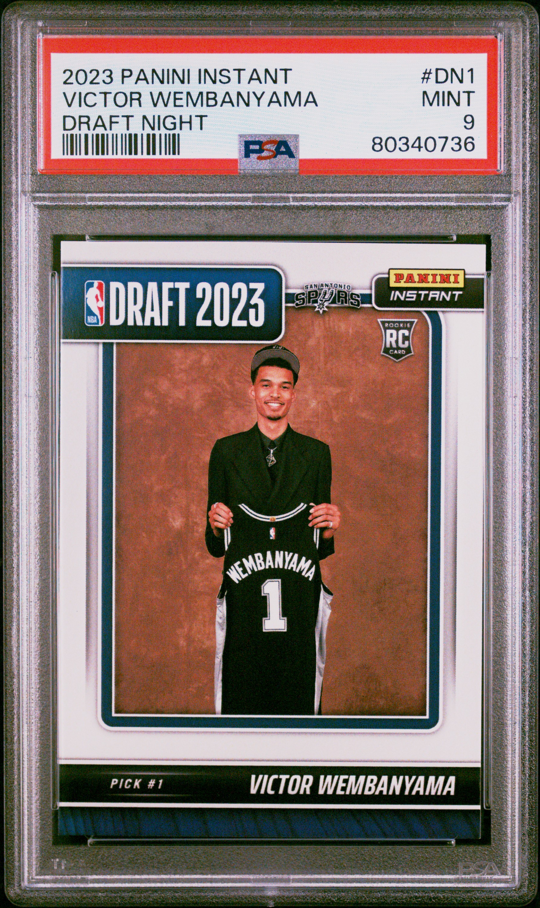 2023 Panini Instant Draft Night #DN1 Victor Wembanyama PSA Mint 9