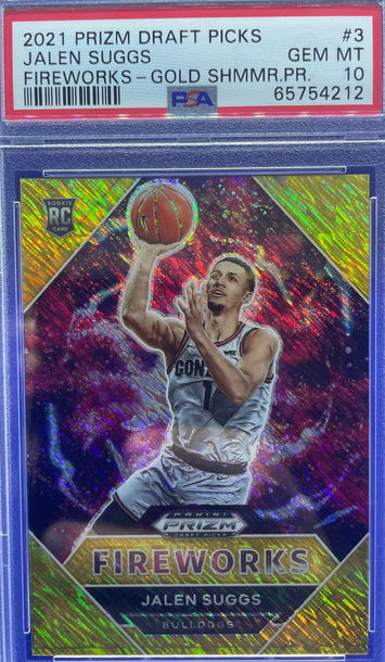 JALEN SUGGS 2021 Panini Prizm Draft FIREWORKS FOTL GOLD 8/10 RC PSA 10 Gem Mint