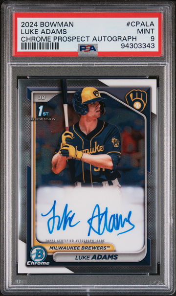 2024 Bowman Chrome Prospect Luke Adams #CPA-LA Auto PSA 9