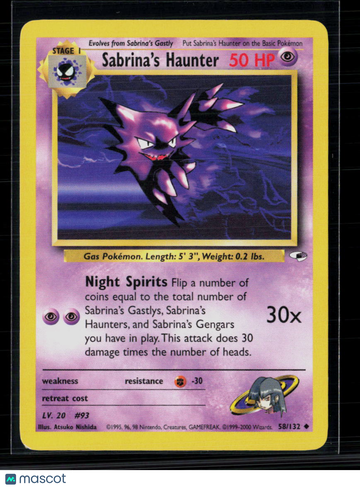 2000 Gym Challenge Sabrina's Haunter #58/132
