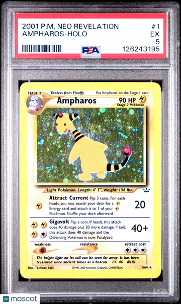 2001 Pokemon Neo Revelation Ampharos Holo PSA 5 #1