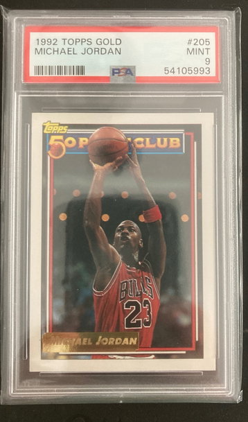 1992 topps gold #205 Michael jordan PSA 9 Chicago bulls hof