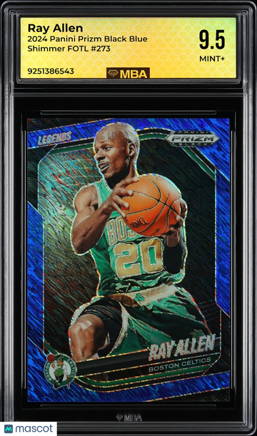 2024 Panini Prizm Black Ray Allen #273 Blue Shimmer FOTL /35 MBA 9.5