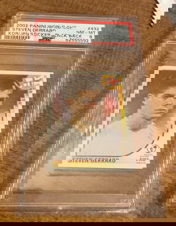 2002 FIFA World Cup Korea Japan Album Stickers Black Back Steven Gerrard PSA 8