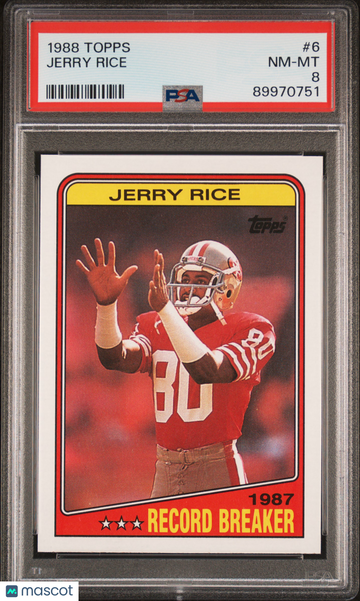 1988 Topps Jerry Rice #6 PSA 8