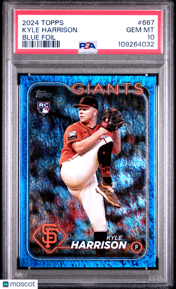 2024 Topps Kyle Harrison #667 Blue Foil PSA 10