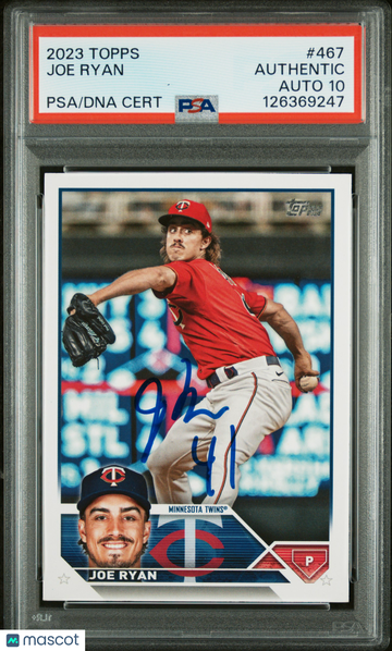 2023 Topps Joe Ryan #467 PSA A Auto 10