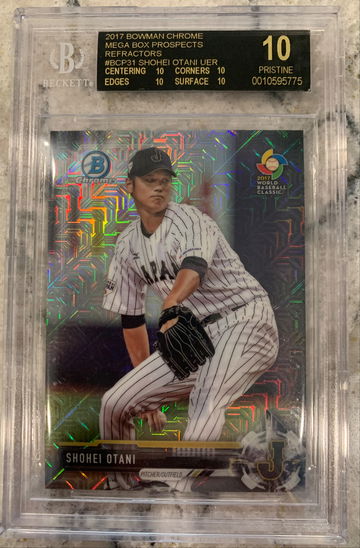 Shohei Otani 2017 Bowman Chrome Mega Box Prospects Refractor BGS 10 Black Label