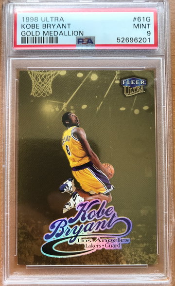 1998 Fleer Ultra Kobe Bryant Gold Medallion #61G PSA 9 MINT Slam Dunk Lakers!
