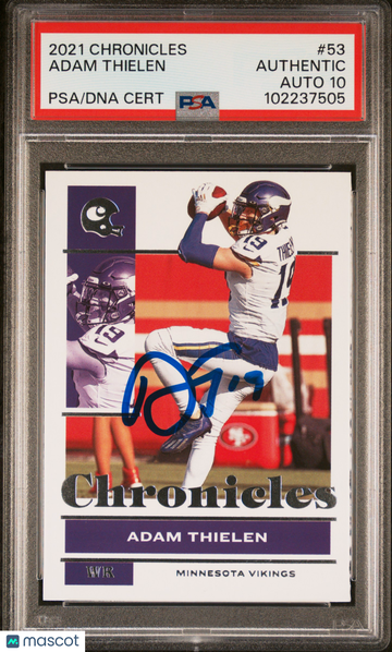 2021 Panini Chronicles Adam Thielen #53 PSA A Auto 10