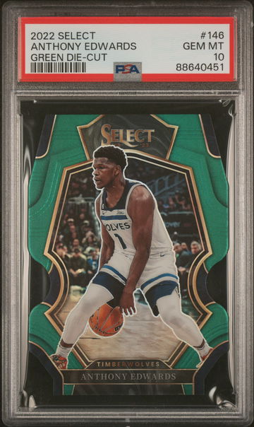 2022 Panini Select Premier Level Die Cut Green Anthony Edwards #146 /5 5/5 PSA 10