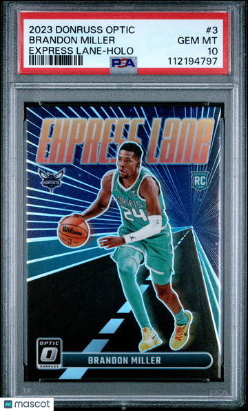 2023 Panini Donruss Optic Express Lane Brandon Miller #3 Holo PSA 10