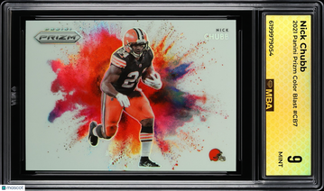 2021 Panini Prizm Color Blast Nick Chubb #CB7 MBA 9