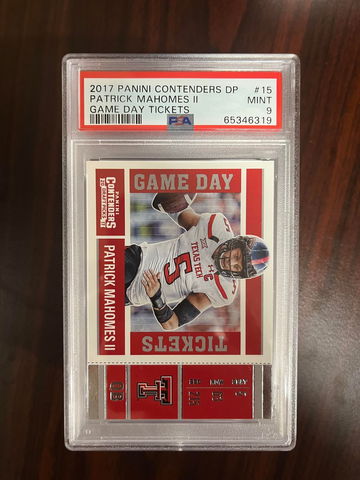2017 Panini COntenders DP PAtrick Mahomes Game Day Tickets PSA 9