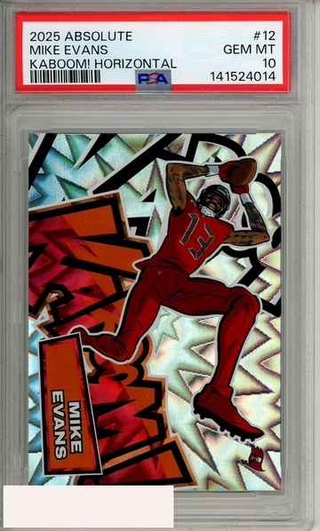 2025 PANINI ABSOLUTE KABOOM! HORIZONTAL MIKE EVANS #12 PSA 10 GEM MT