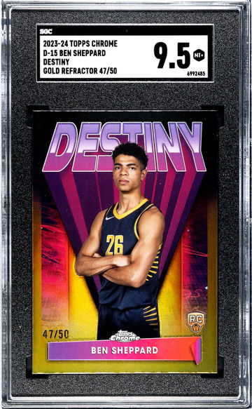 2023 Topps Chrome Destiny Gold Ben Sheppard #D-15 RC /50 SGC 9.5