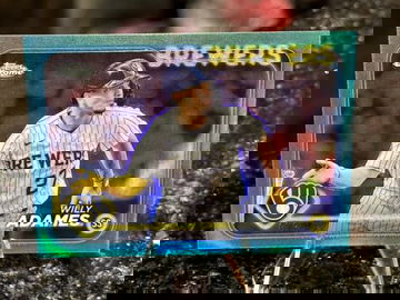 2024 Topps Chrome WILLY ADAMES Aqua Refractor #/199 Milwaukee Brewers