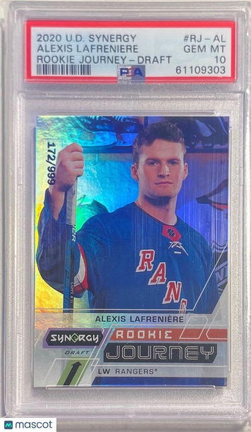 2020 Upper Deck Synergy Rookie Journey Alexis Lafreniere #RJ-AL Draft PSA 9