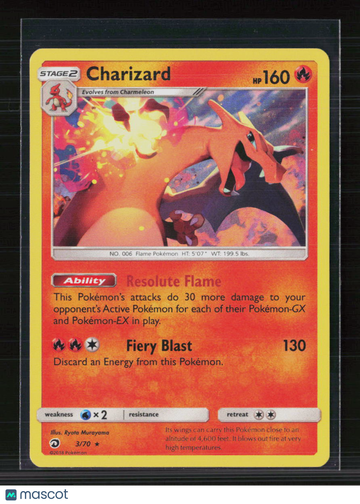 2019 Pokemon Detective Pikachu Charizard Holo Rare Trading Card #3/70