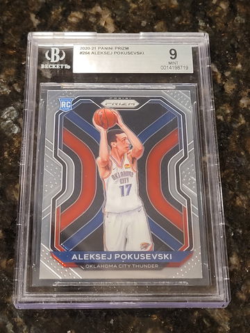2020-21 Aleksej Pokusevski Prizm Rookie RC #264 BGS 9