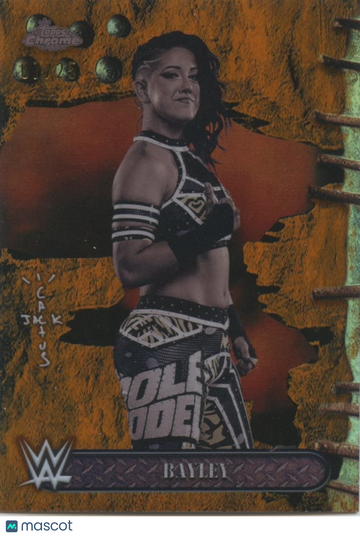 Bayley 2025 Topps Chrome Cactus Jack Orange Refractor WWE Wrestling 7/25