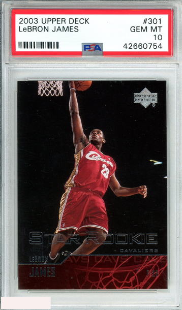 2003 UPPER DECK LEBRON JAMES #301 CLEVELAND CAVALIERS ROOKIE PSA 10 GEM MT
