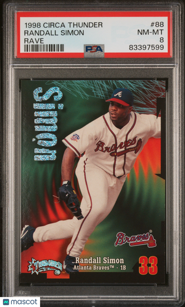 1998 Circa Thunder Randall Simon #88 Rave PSA 8