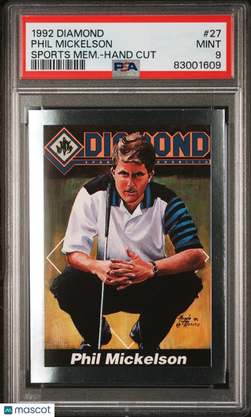 1992 Diamond Sports Mem.-Hand Cut Phil Mickelson #27 Diamond PSA 9