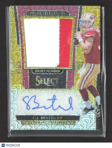 2018 Panini Select Prime Selections C.J. Beathard #NP-CJ /10 Patch Jersey Number Memorabilia Prime Selections