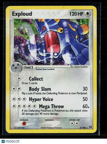 2005 EX Emerald Exploud Holo Rare #3/106