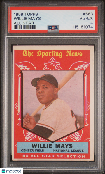 1959 Topps Willie Mays #563 All Star PSA 4