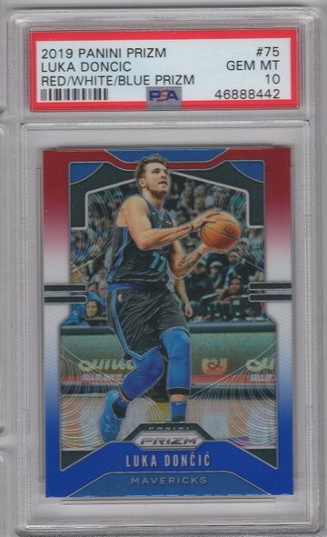 2019 Prizm Luka Doncic Red White Blue PSA 10