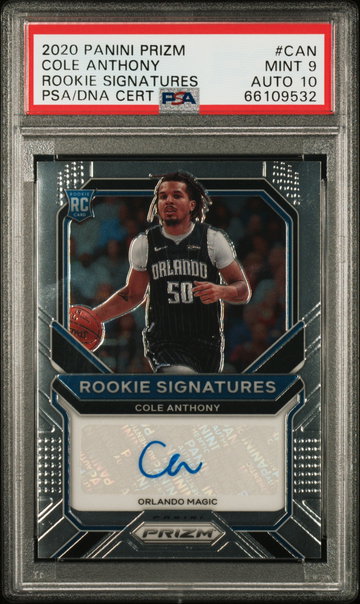 2020 Panini Prizm Rookie Signatures Cole Anthony #12 PSA 9